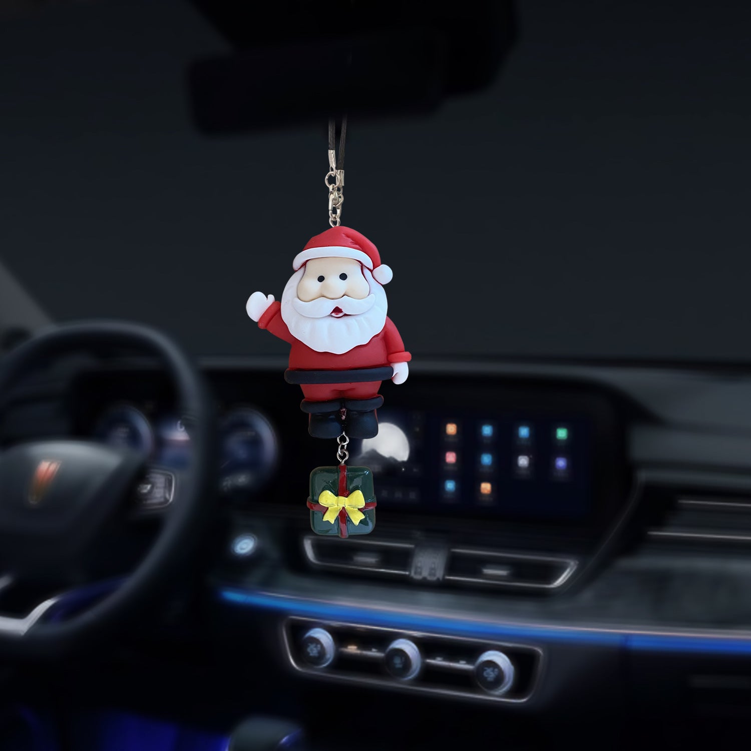 Wholesale Christmas Reindeer Snowman Car Rearview Mirror Decoration Pendant